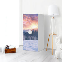 Möbelfolie Zauberhafte Winterlandschaft - IKEA Smastad Schrank - 2 große Türen - Kinderzimmer