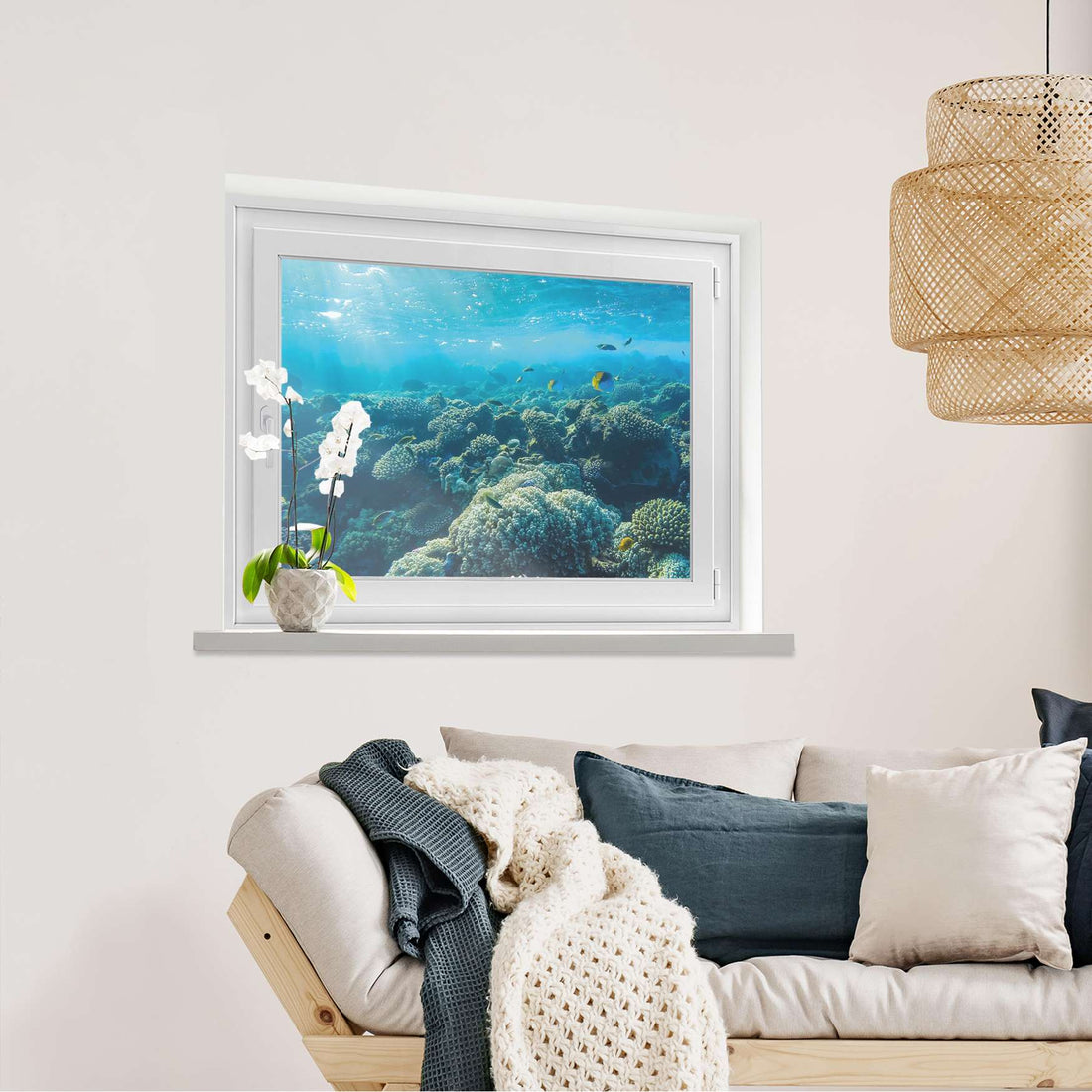 Fensterfolie [quer] Underwater World  - Wohnzimmer100cm x 70cm