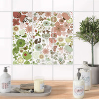 Fliesenaufkleber 15x20 cm Bad - Flower Pattern