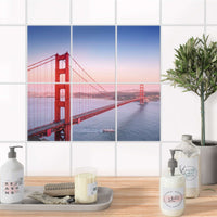 Fliesenaufkleber 15x20 cm Bad - Golden Gate