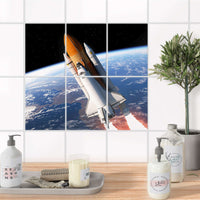 Fliesenaufkleber 15x20 cm Bad - Space Traveller