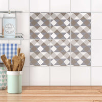 Fliesenaufkleber 15x20 cm Küche - Triangle Pattern - Grau