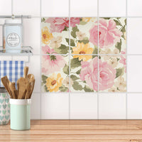 Fliesenaufkleber 15x20 cm Küche - Vintage Flowers