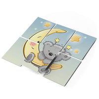 Fliesenaufkleber 15x20 cm Selbstklebend - Teddy und Mond