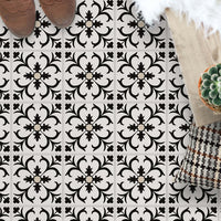 Fliesenaufkleber Boden - Vollflächig - Black Flower Pattern