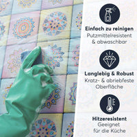 Fliesenaufkleber Einfach Reinigen - Indian Tiles