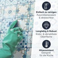 Fliesenaufkleber Einfach Reinigen - Mediterranean Tile Set - Emerald Green