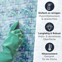 Fliesenaufkleber Einfach Reinigen - Mosaik Grün-Blau