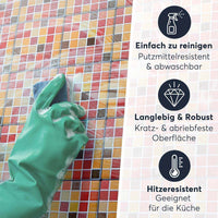 Fliesenaufkleber Einfach Reinigen - Mosaik Rot-Orange