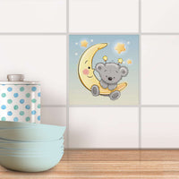 Fliesenaufkleber Küche - Teddy und Mond