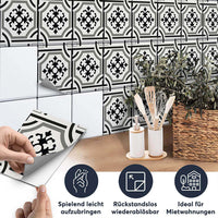 Fliesenaufkleber set rechteckig Küche Aufbringen - Grey ornaments