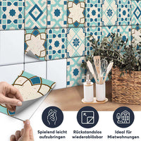 Fliesenaufkleber set rechteckig Küche Aufbringen - Mediterranean Tile Set - Emerald Green