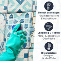 Fliesenaufkleber rechteckig Einfach Reinigen - Mediterranean Tile Set - Emerald Green