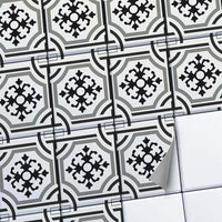 Fliesenaufkleber set rechteckig Küche Main - Grey ornaments