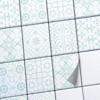 Fliesenaufkleber set rechteckig Küche Main - Türkise Ornamente