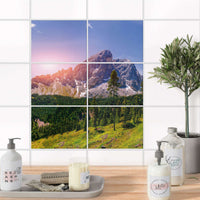 Fliesenfolie 20x15 cm Bad - Alpenblick