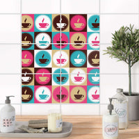 Fliesenfolie 20x15 cm Bad - Coffee Cups