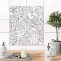 Fliesenfolie 20x15 cm Bad - Flower Lines 2