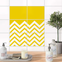Fliesenfolie 20x15 cm Bad - Gelbe Zacken