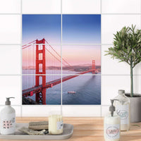 Fliesenfolie 20x15 cm Bad - Golden Gate