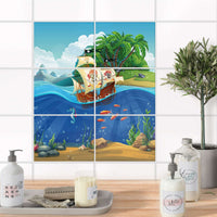 Fliesenfolie 20x15 cm Bad - Pirates