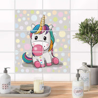 Fliesenfolie 20x15 cm Bad - Rainbow das Einhorn