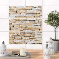 Fliesenfolie 20x15 cm Bad - Sandstein