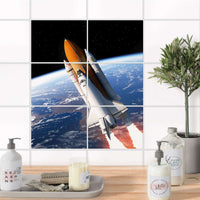 Fliesenfolie 20x15 cm Bad - Space Traveller