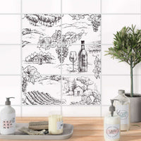 Fliesenfolie 20x15 cm Bad - Vineyard