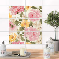 Fliesenfolie 20x15 cm Bad - Vintage Flowers