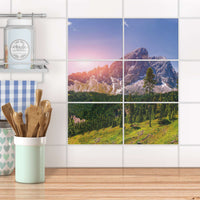 Fliesenfolie 20x15 cm Küche - Alpenblick