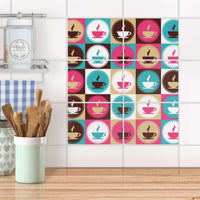 Fliesenfolie 20x15 cm Küche - Coffee Cups