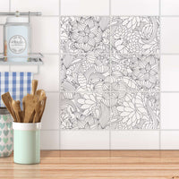 Fliesenfolie 20x15 cm Küche - Flower Lines 2
