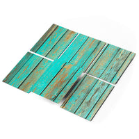 Fliesenfolie 20x15 cm Selbstklebend - Wooden Aqua
