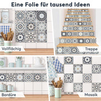 Fliesenaufkleber Selbstklebend Anwendung - Grey Patternstyle