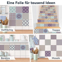 Fliesenaufkleber Selbstklebend Anwendung - Pastell Pattern