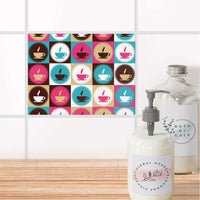 Fliesenfolie Bad - Coffee Cups