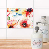 Fliesenfolie Bad - Water Color Flowers