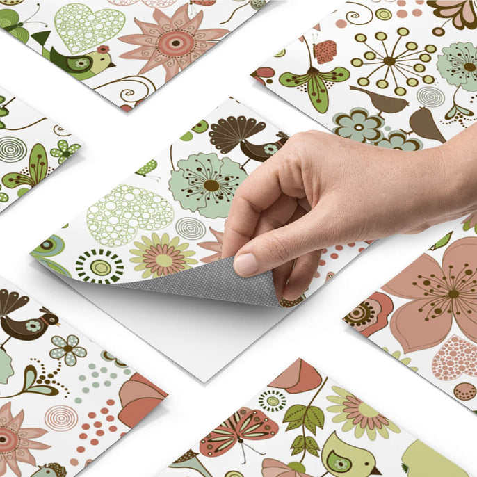 Fliesenfolie - Flower Pattern - Do-it-yourself - creatisto pds1