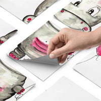 Fliesenfolie - Nilpferd mit Herz - Do-it-yourself - creatisto pds1