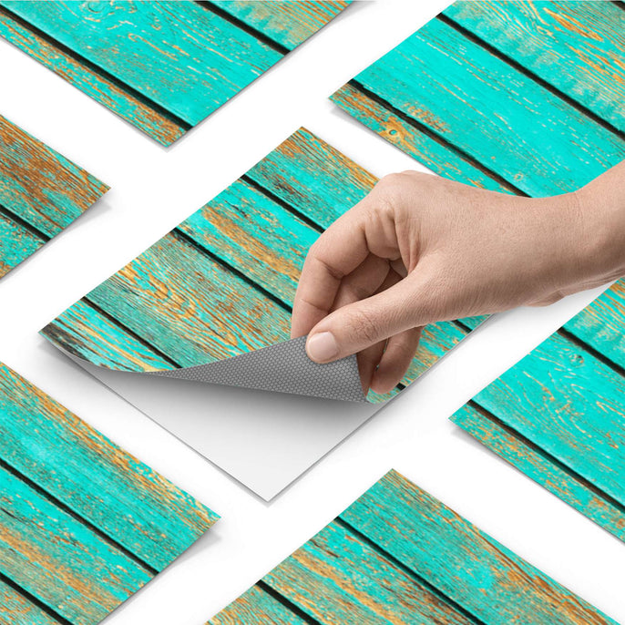 Fliesenfolie - Wooden Aqua - Do-it-yourself - creatisto pds1