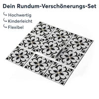 Klebefliesen Black Flower Pattern - Groesse - creatisto 