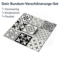 Klebefliesen Schwarz weiße Fantasie - Groesse - creatisto