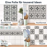 Fliesenaufkleber rechteckig Selbstklebend Anwendung - Grey ornaments