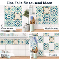 Fliesenaufkleber rechteckig Selbstklebend Anwendung - Mediterranean Tile Set - Emerald Green