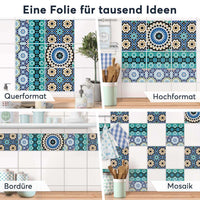 Fliesenaufkleber rechteckig Selbstklebend Anwendung - Tuerkisches Mosaik