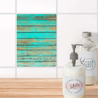 Fliesensticker Bad - Wooden Aqua