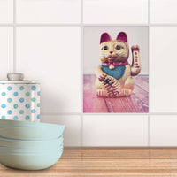Fliesensticker Küche - Winkekatze