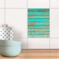 Fliesensticker Küche - Wooden Aqua