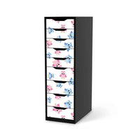 Folie für Möbel Eulenparty - IKEA Alex 9 Schubladen - schwarz